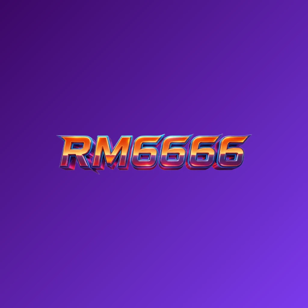 Bold 3D gaming logo with the text RM6666 in energetic colors, featuring a modern esports-inspired horizontal wordmark design with a transparent background